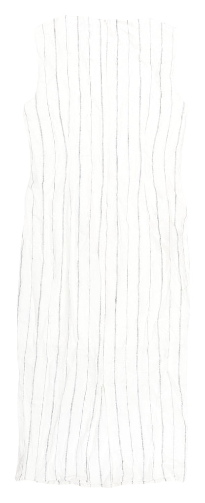Marks and Spencer Women's White Striped Long Shift Dress