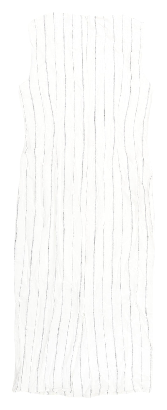Marks and Spencer Women's White Striped Long Shift Dress
