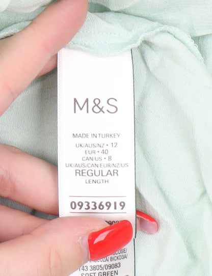 Womens UK Size 12 Marks and Spencer Green  Blouse