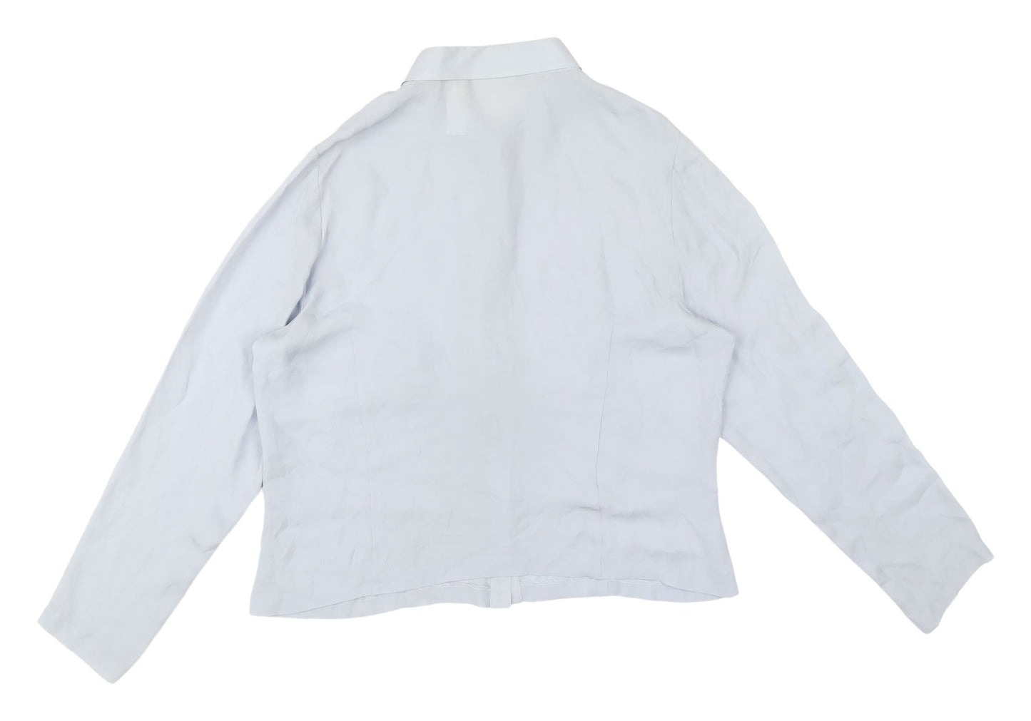 Liz Claiborne Women's Blue Silk Button-Up Shirt 16