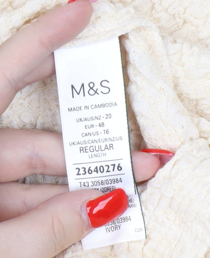 Womens UK Size 20 Marks and Spencer Ivory Basic Blouse