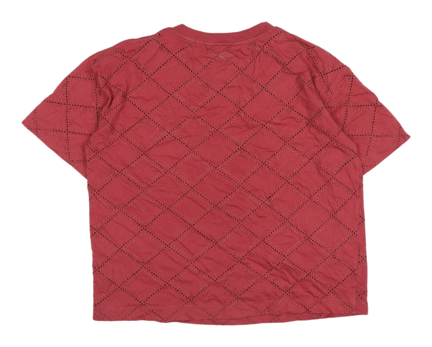 Womens UK Size 12 Marks and Spencer Red Basic T-Shirt