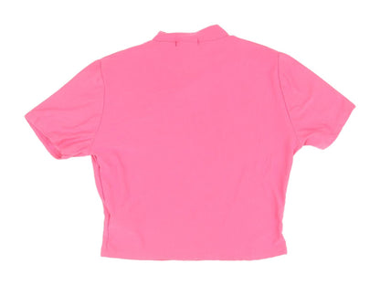 Womens UK Size 6 PRETTYLITTLETHING Pink Cropped T-Shirt