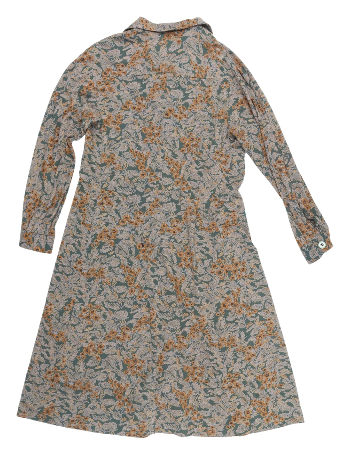 Deas Club Women's Floral Green Shirt Dress, Size 20