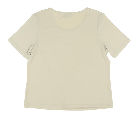 Womens UK Size M Anne Smith Beige Basic T-Shirt