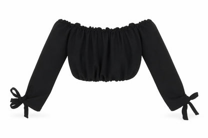 Womens UK Size 10 New Look Black Cropped Blouse