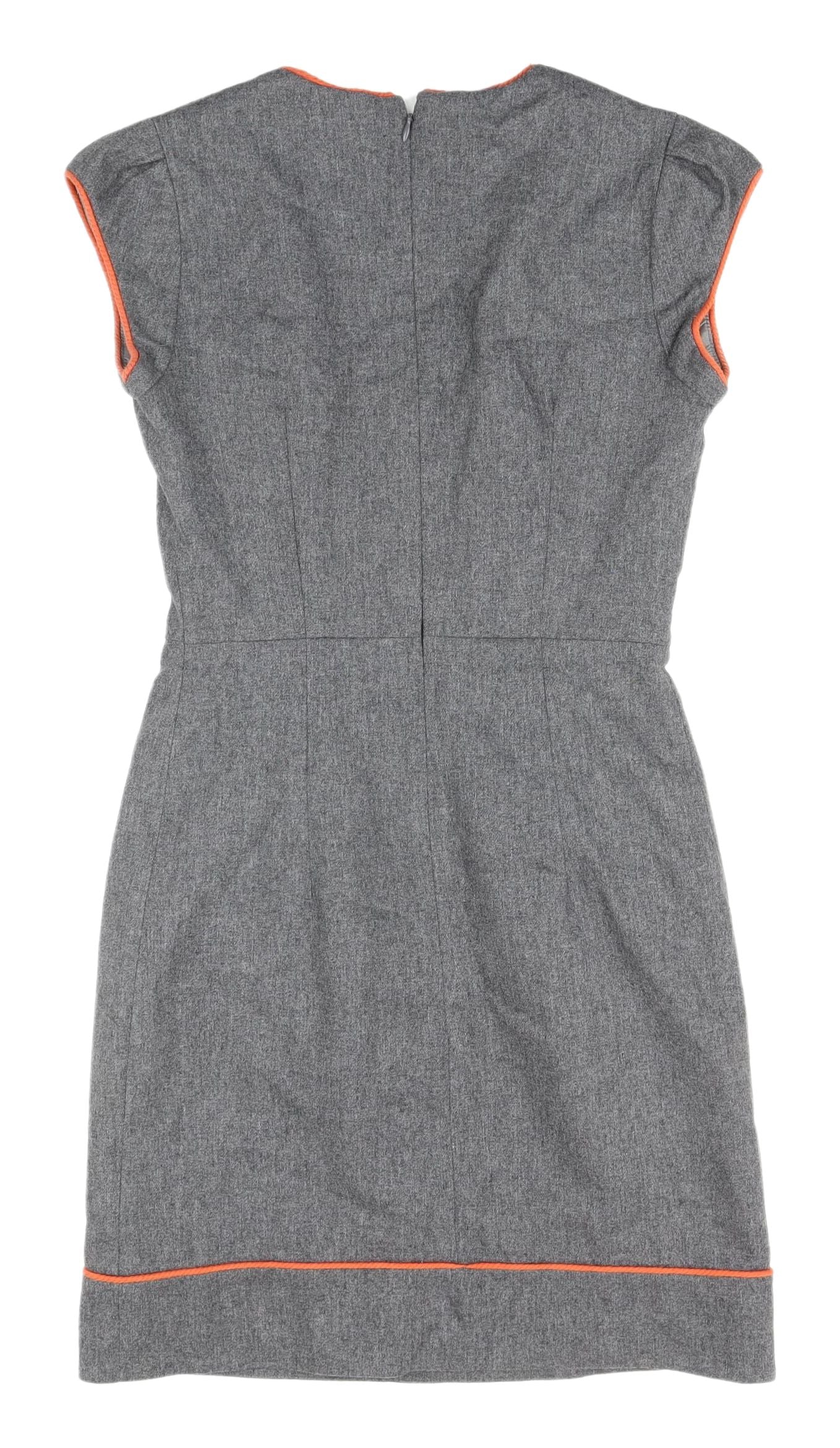 French Connection Women's Grey Sheath Dress 4 Cap Sleeve