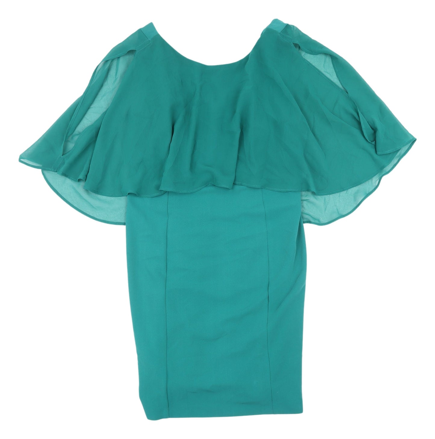 Next Women's Green Cape Sleeve Dress, Size 12