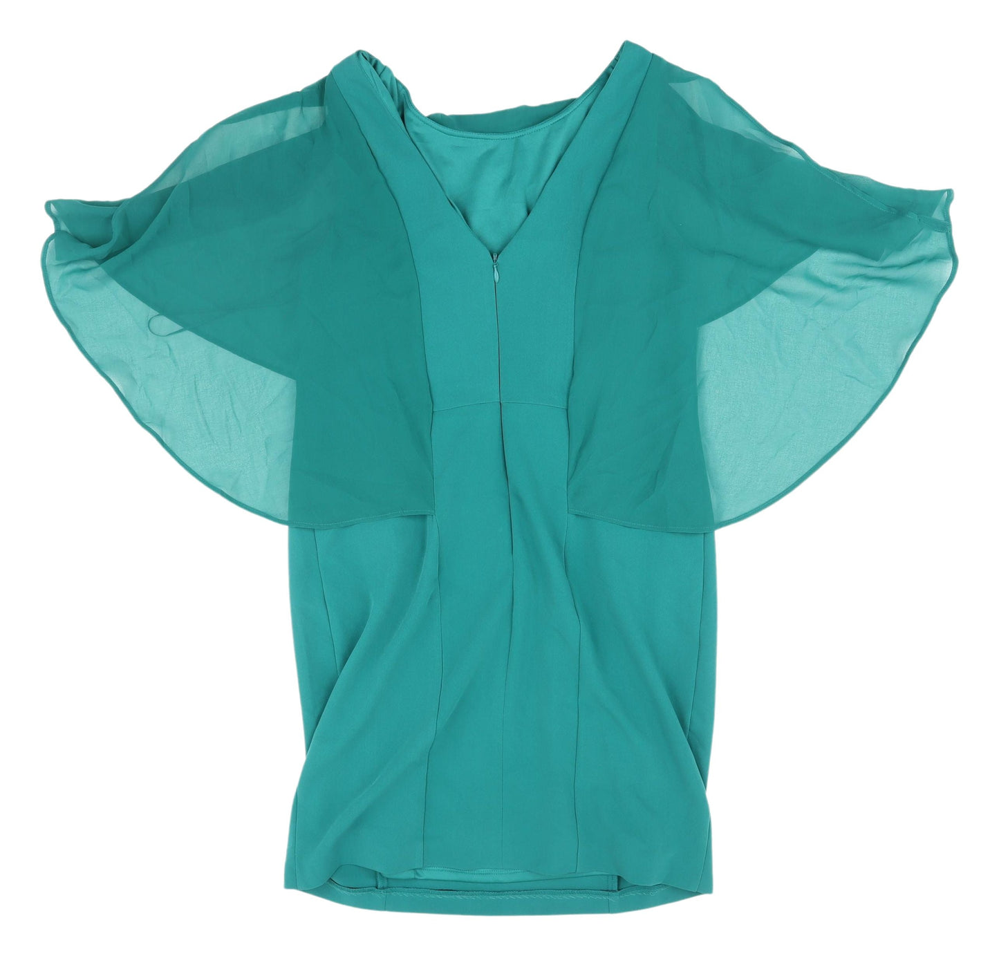 Next Women's Green Cape Sleeve Dress, Size 12