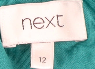Next Women's Green Cape Sleeve Dress, Size 12