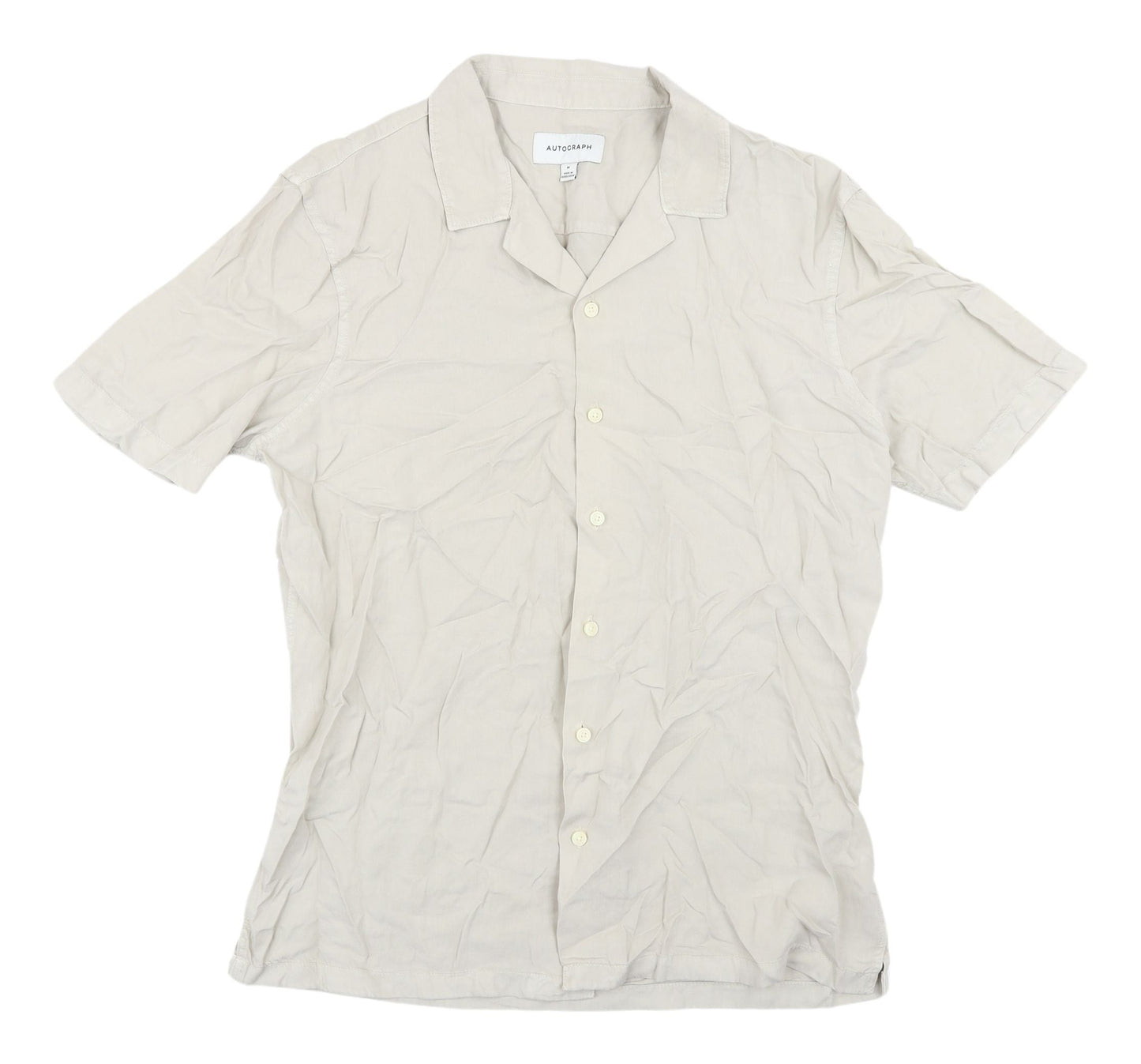 Autograph Beige Button-Up Shirt M Unisex Comfortable