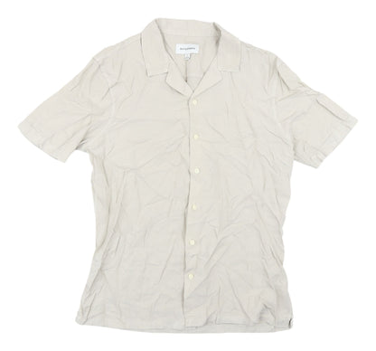 Autograph Beige Button-Up Shirt M Unisex Comfortable
