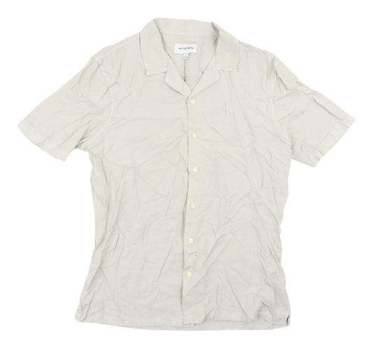Autograph Beige Button-Up Shirt M Unisex Comfortable