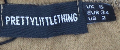 PrettyLittleThing Beige Bodycon Strapless Dress Size 6