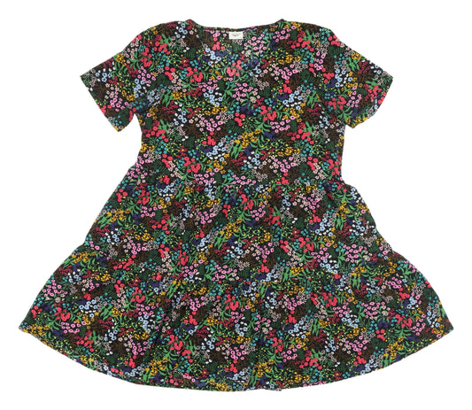 Jacqueline de Yong Floral Skater Dress, Size 12, Multicolour