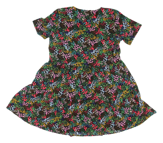 Jacqueline de Yong Floral Skater Dress, Size 12, Multicolour