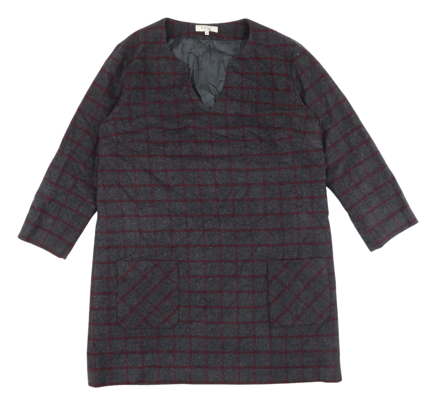 East Women's Multicoloured Check Shift Dress Size 16