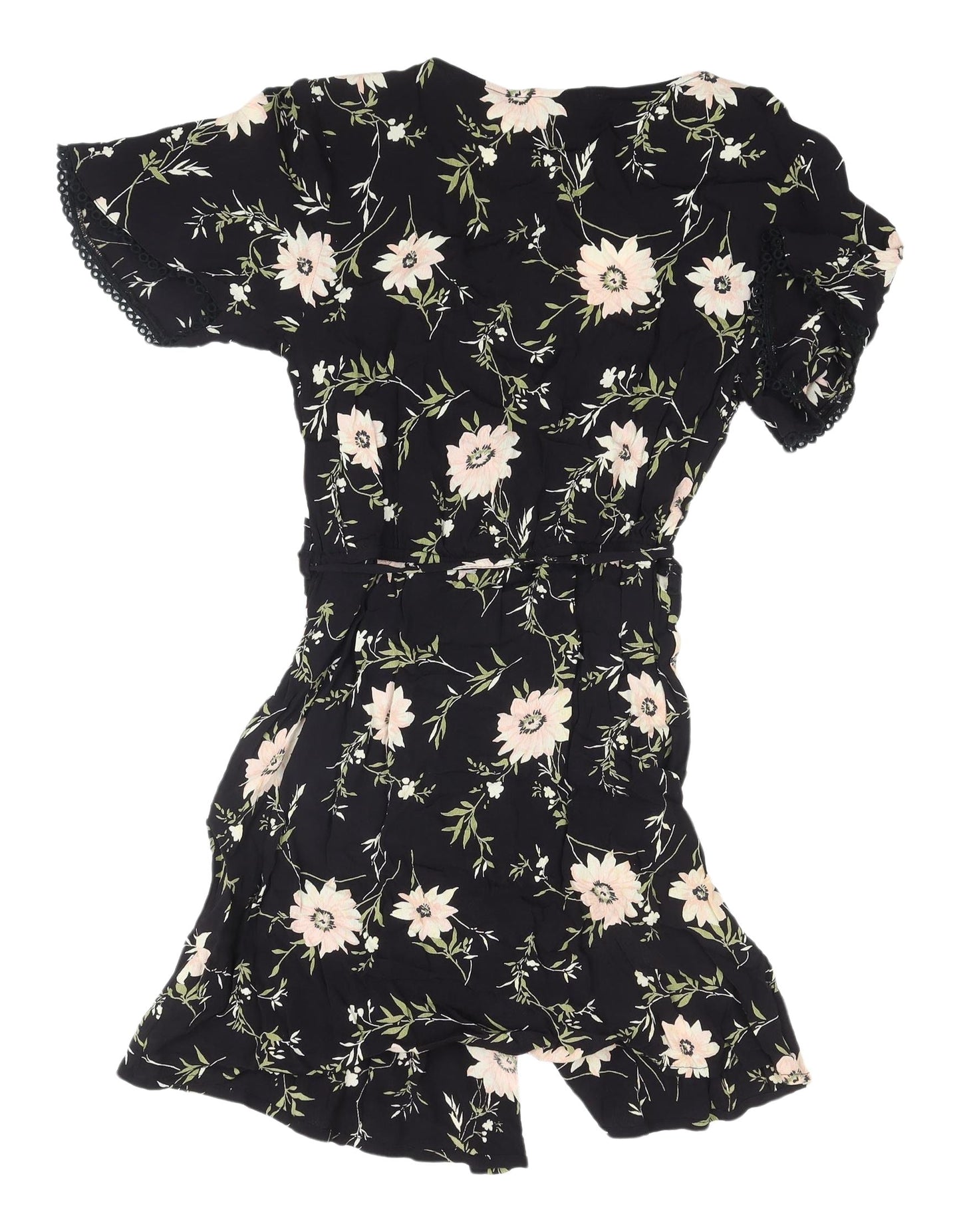Miss Selfridge Women’s Black Floral Wrap Dress, Size 8