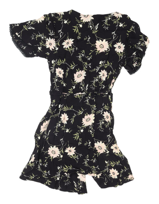 Miss Selfridge Women’s Black Floral Wrap Dress, Size 8