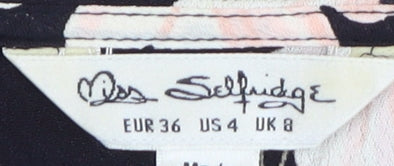 Miss Selfridge Women’s Black Floral Wrap Dress, Size 8