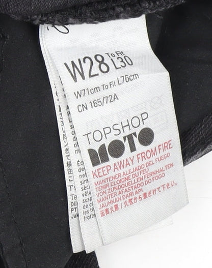 Topshop Women's Black Distressed Straight Jeans M