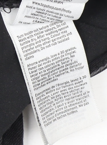 Topshop Women's Black Distressed Straight Jeans M