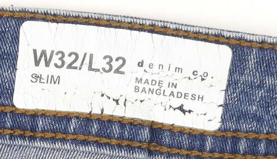 Denim Co Men's Slim Blue Jeans Size 32 - Stylish Comfort