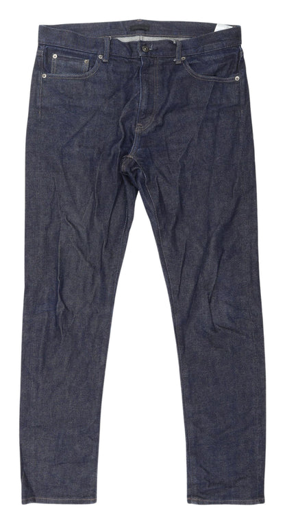 Uniqlo Men's Blue Straight Leg Jeans - Size 12