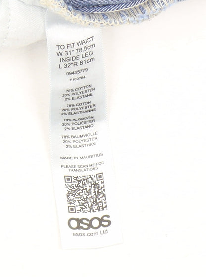 ASOS Women's Blue Skinny Jeans, Size 31, Distressed