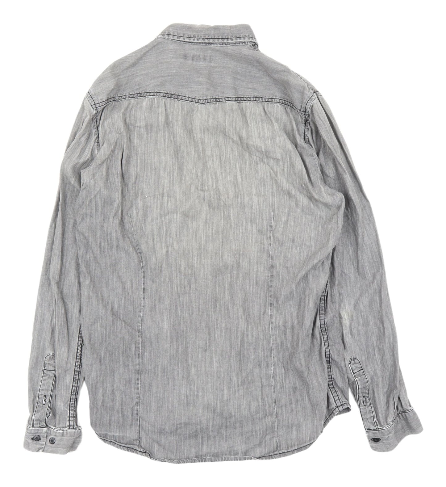 Redwood Men's Grey Button-Up Shirt, Long Sleeve, Size L