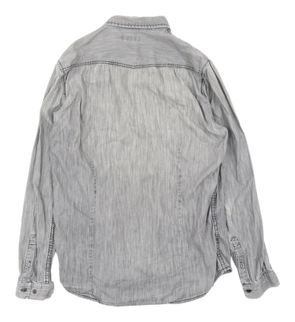 Redwood Men's Grey Button-Up Shirt, Long Sleeve, Size L