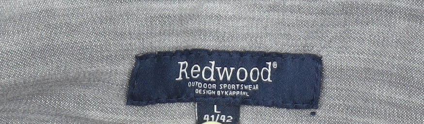 Redwood Men's Grey Button-Up Shirt, Long Sleeve, Size L