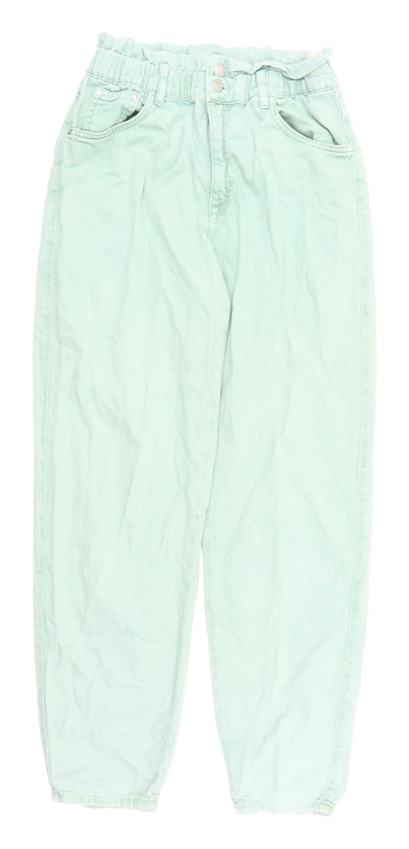 Pull & Bear Women's Green Mom Jeans - Size 8