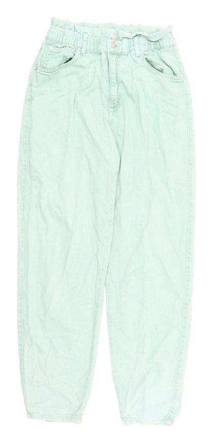 Pull & Bear Women's Green Mom Jeans - Size 8