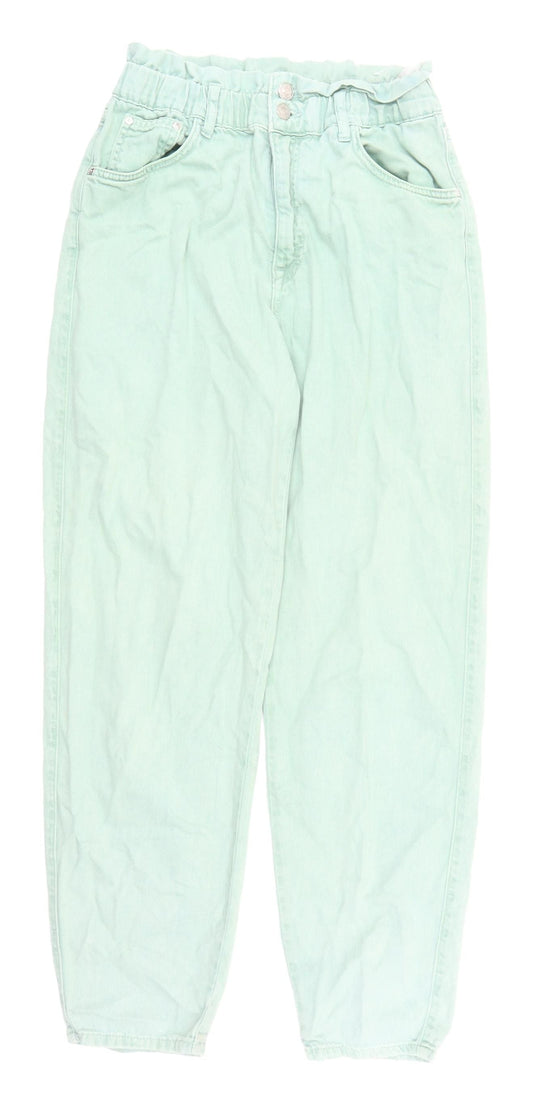 Pull & Bear Women's Green Mom Jeans - Size 8