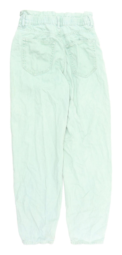 Pull & Bear Women's Green Mom Jeans - Size 8