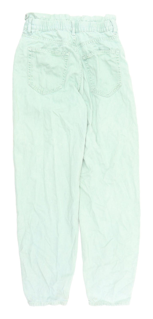 Pull & Bear Women's Green Mom Jeans - Size 8
