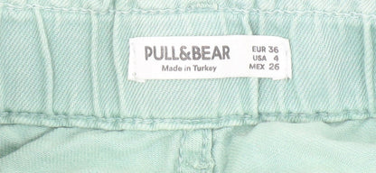 Pull & Bear Women's Green Mom Jeans - Size 8