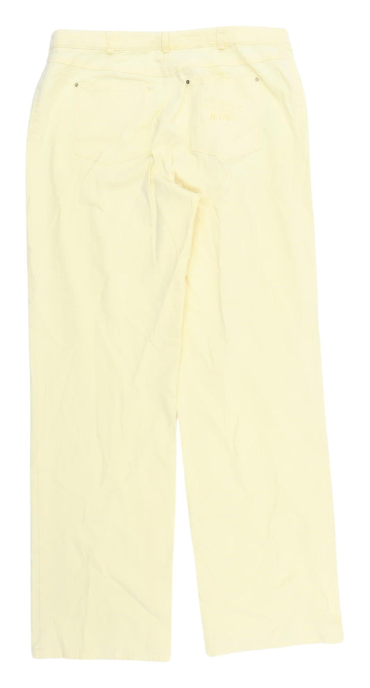 Basler Women's Ivory Straight Leg Jeans Size 14