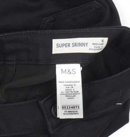 Womens UK Size UK 6 Marks and Spencer Regular Fit Skinny Black Jeans