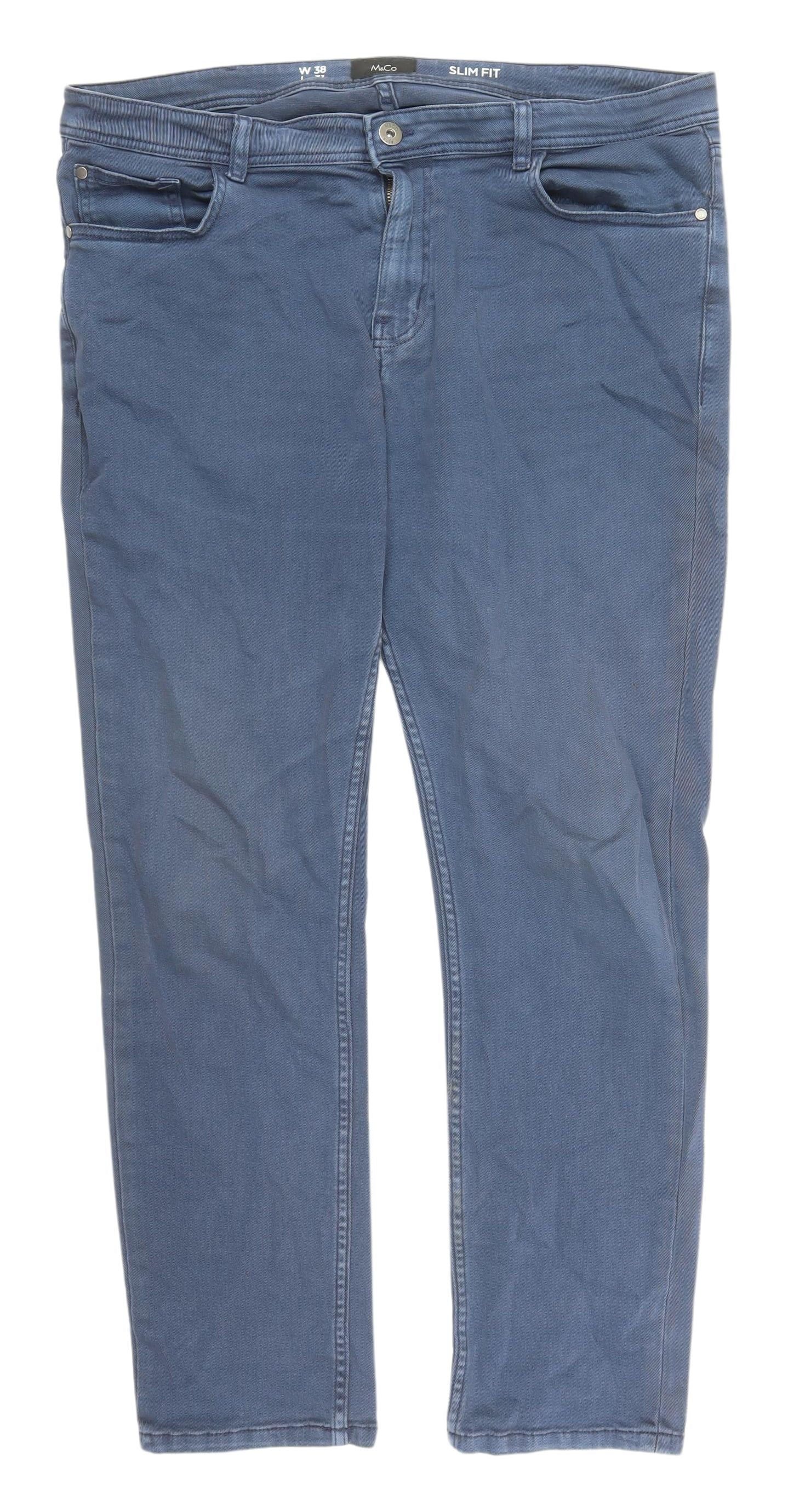 M&Co Men’s Blue Slim Fit Jeans Size 38