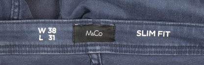 M&Co Men’s Blue Slim Fit Jeans Size 38