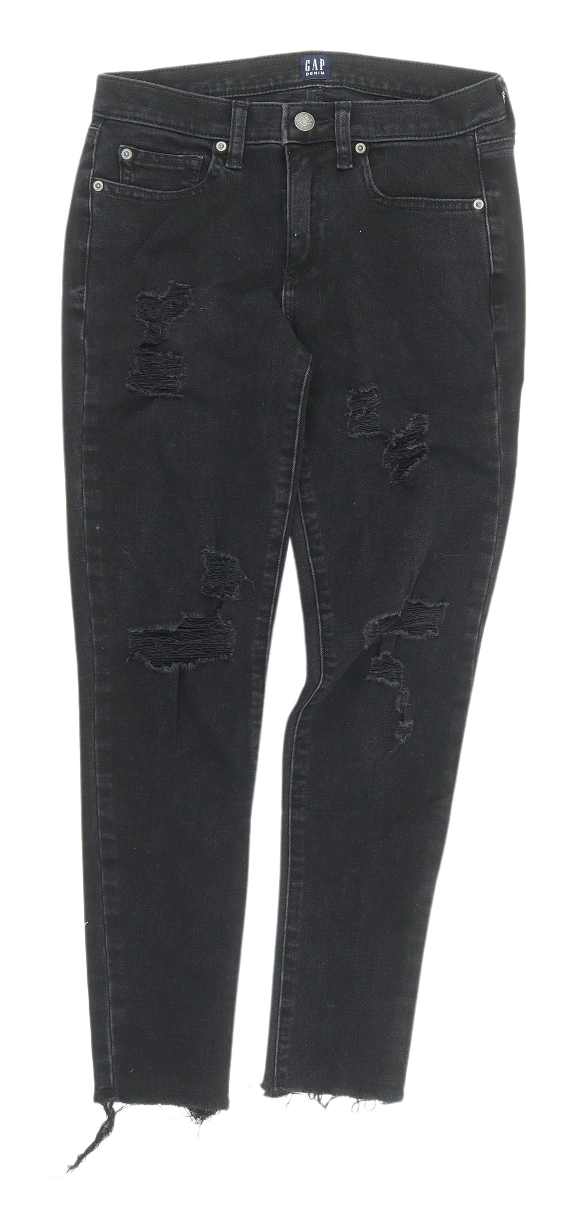 GAP Women's Black Distressed Skinny Jeans Size 6