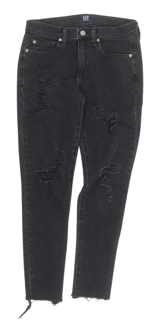 GAP Women's Black Distressed Skinny Jeans Size 6