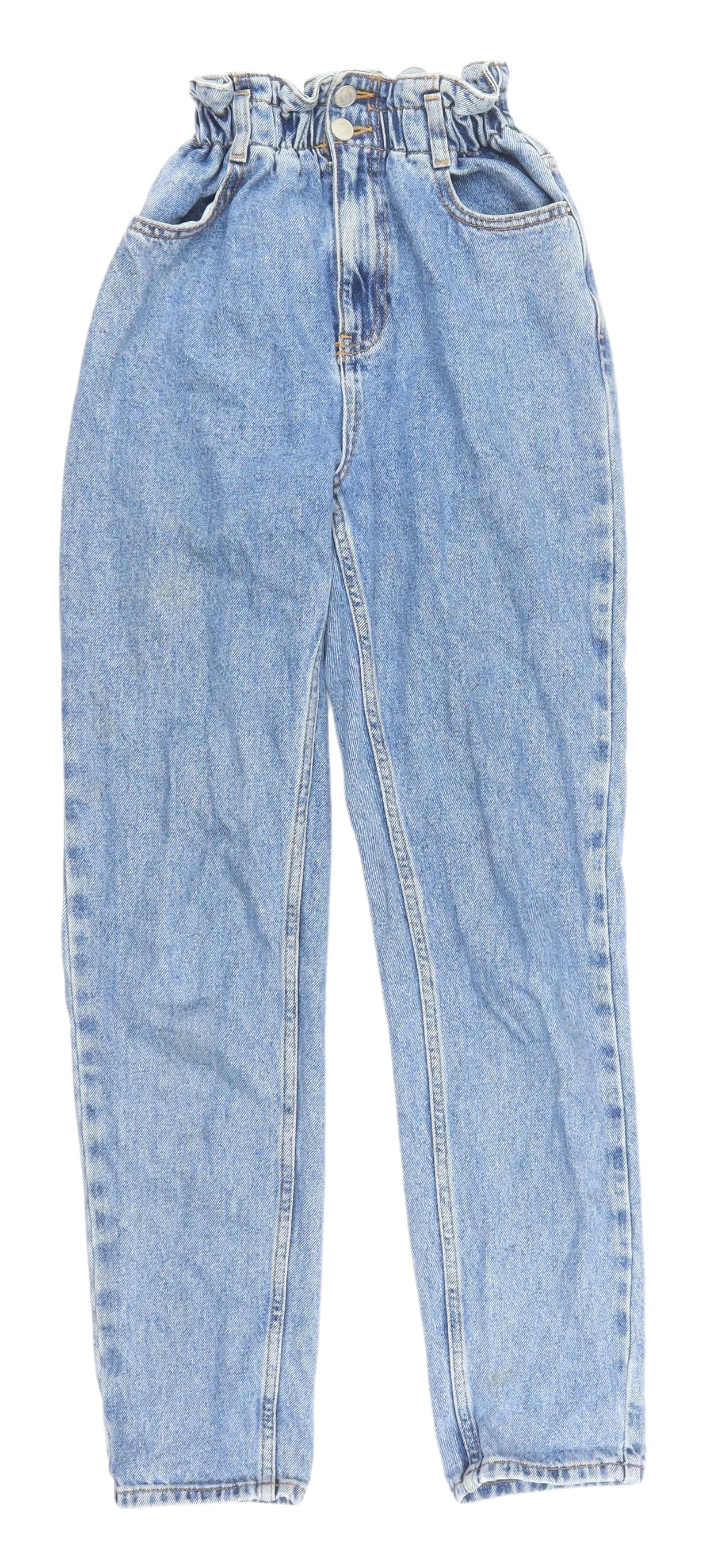 New Look Women's Blue Paperbag High Rise Jeans Size 6