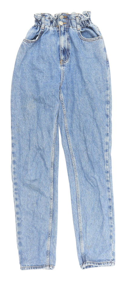 New Look Women's Blue Paperbag High Rise Jeans Size 6
