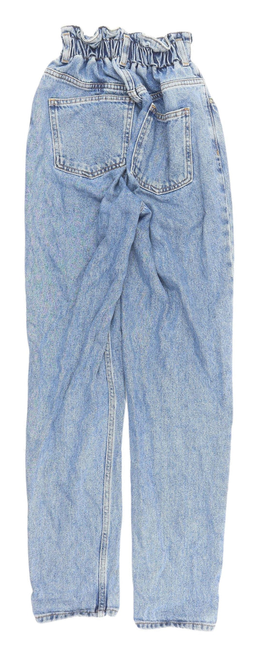 New Look Women's Blue Paperbag High Rise Jeans Size 6