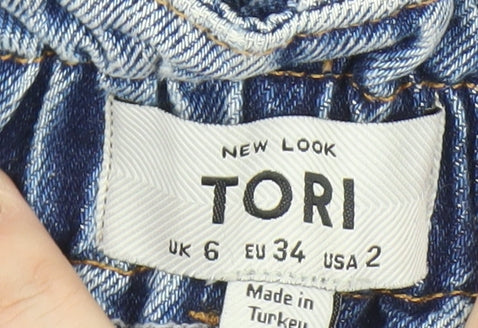 New Look Women's Blue Paperbag High Rise Jeans Size 6