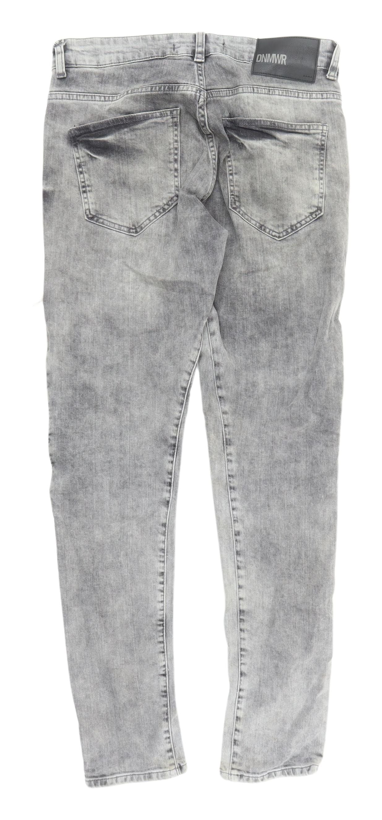 Zara Men's Grey Skinny Distressed Jeans 30W