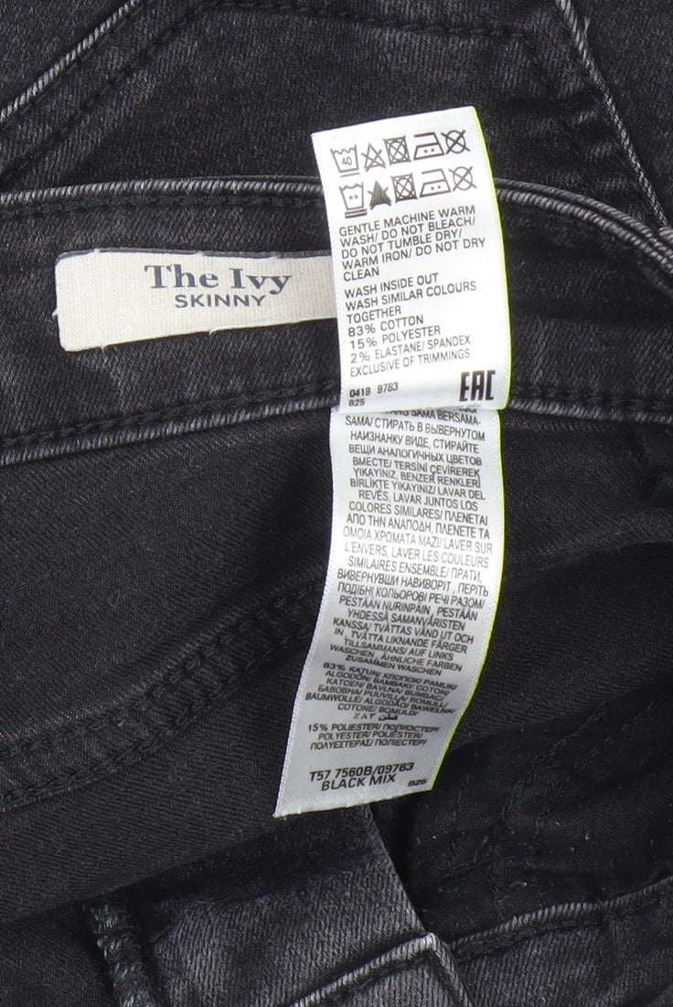 Womens UK Size 8 Marks and Spencer Regular Fit Skinny Black Jeans